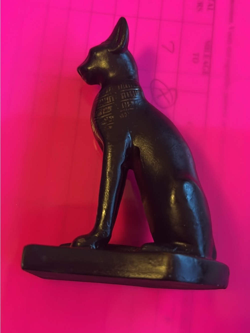 Egyptian Black Cat Figurine Decorative Statue for Cats Lovers